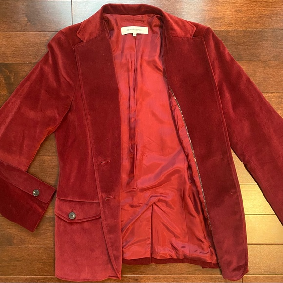 GERARD DAREL Vintage Suede Blazer in Burgundy, Size EU 40 - Picture 10 of 12
